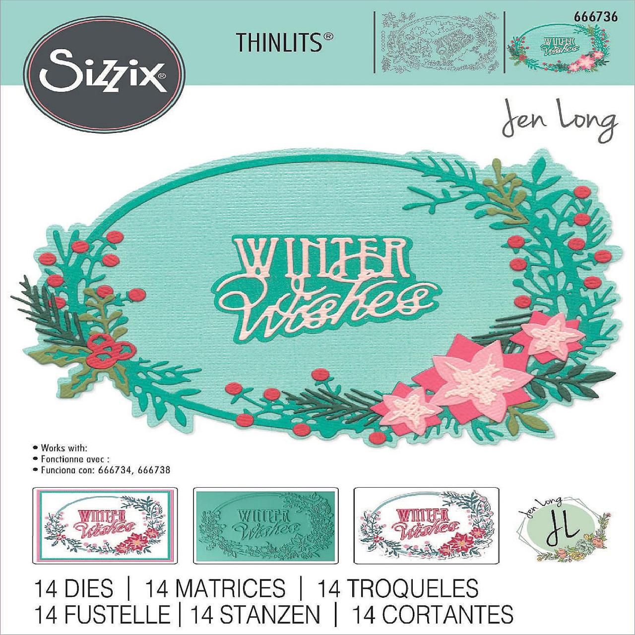 Sizzix Thinlits Die Set 14/Pkg By Jen Long-Winter Wishes #2 | Oriental ...
