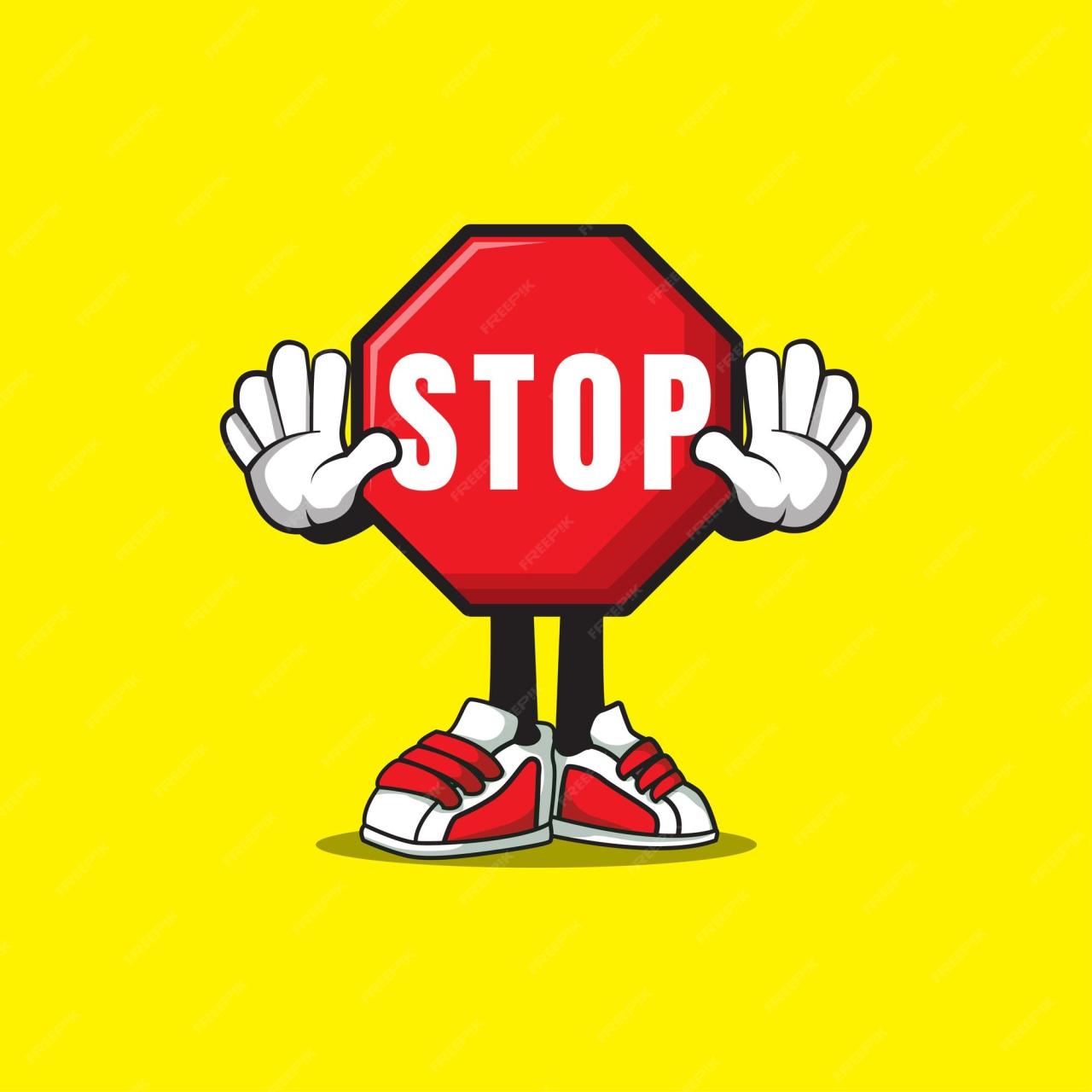 Premium Vector | Traffic signal stop sign mascot cartoon