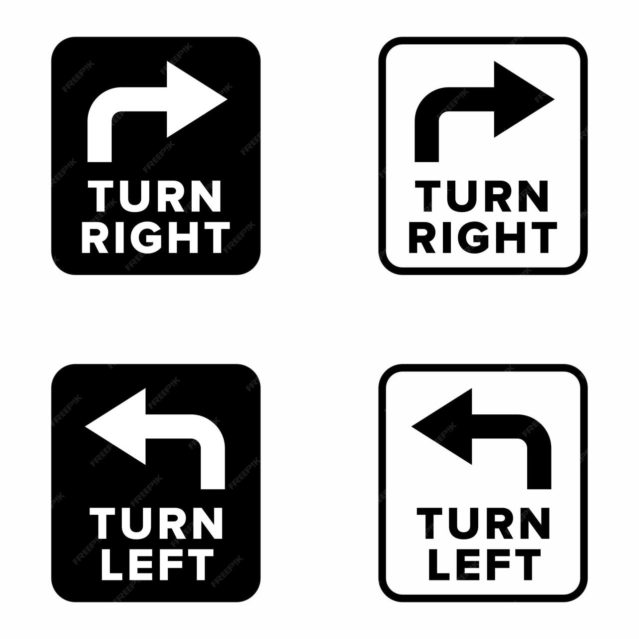 Premium Vector | Turn right and Turn left indication information sign